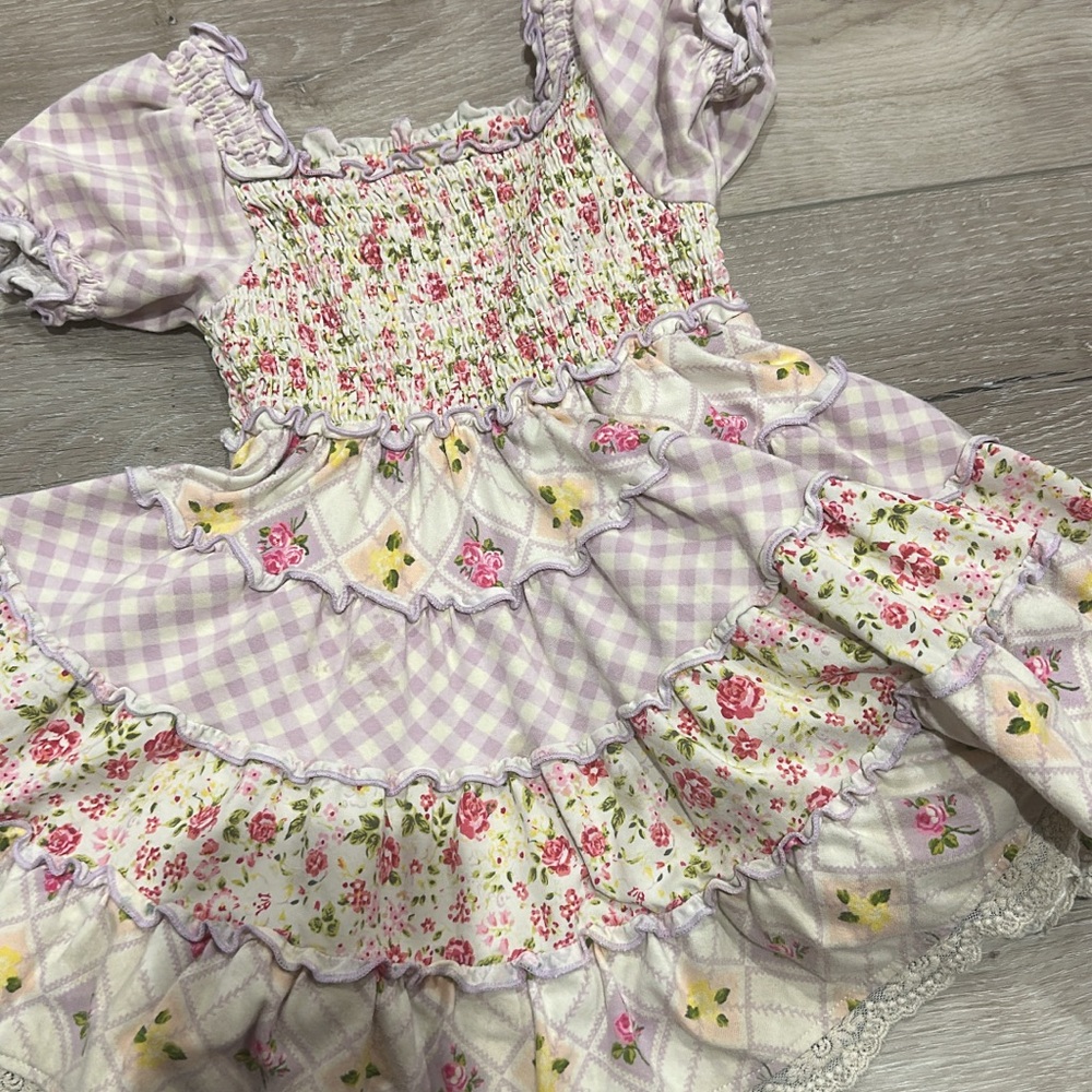 MJ Floral and Gingham Dress